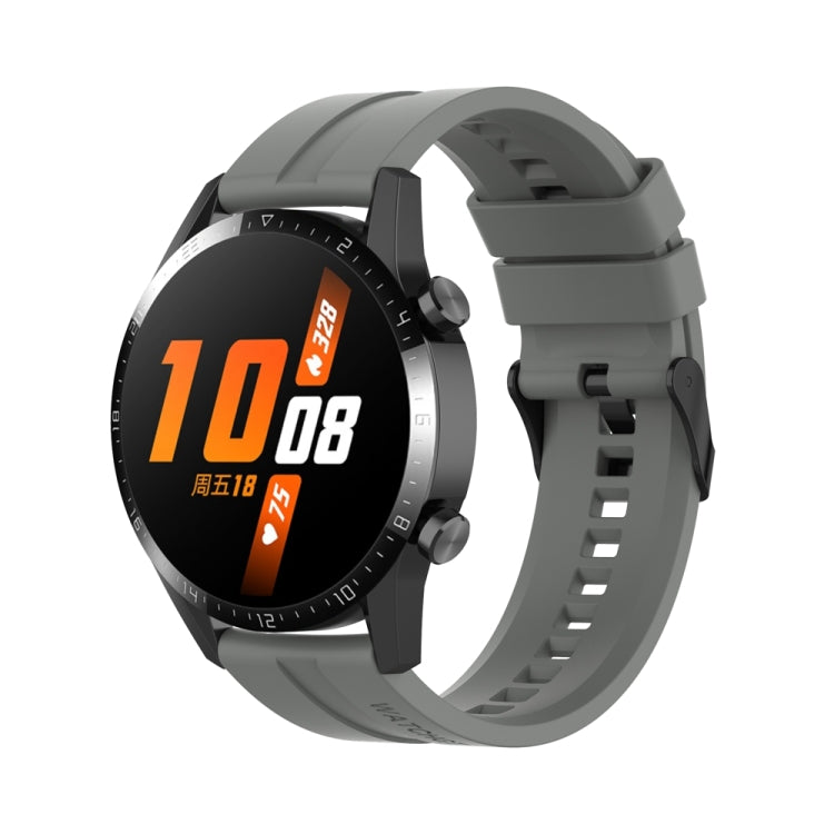 For Huawei Watch 3 Pro New 22mm Silicone Black Buckle Watch Band(Grey) - free shipping - PMC TechLife - Order now!