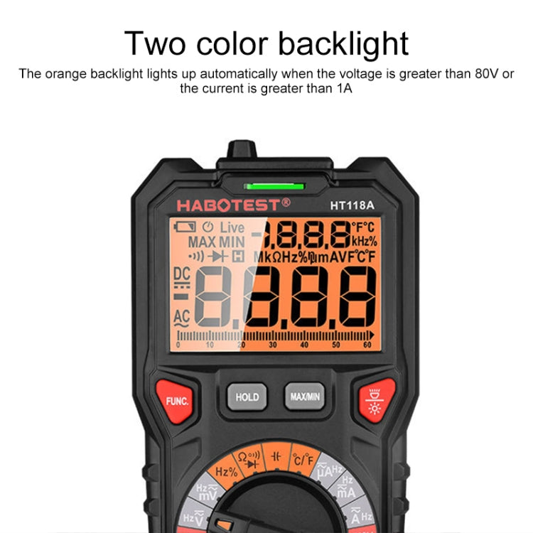 HABOTEST HT118A Handheld Double Backlight High-precision Automatic Digital Multimeter - free shipping - PMC TechLife - Order now!