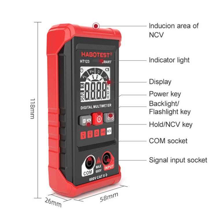 HABOTEST HT123 Mini High-precision Digital Multimeter - free shipping - PMC TechLife - Order now!