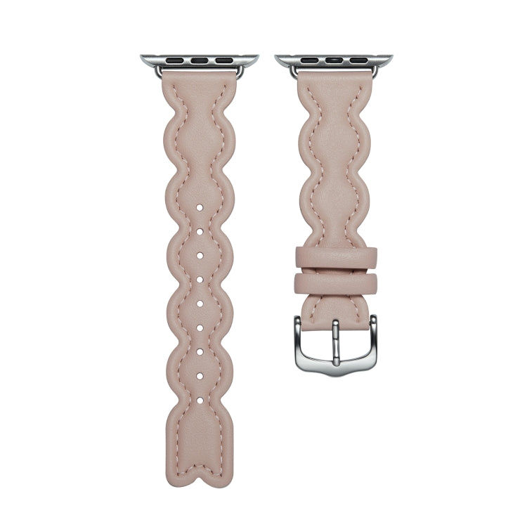 Genuine Leather Breathable Watch Band For Apple Watch Series 9&8&7 41mm / SE 3&SE 2&6&SE&5&4 40mm / 3&2&1 38mm(Pink) - free shipping - PMC TechLife - Order now!