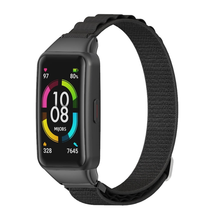 For Huawei Band 6 / Honor Band 6 / 7 MIJOBS Nylon Breathable Watch Band(Black) - Watch Bands by MIJOBS | Online Shopping South Africa | PMC TechLife | Buy Now Pay Later Mobicred