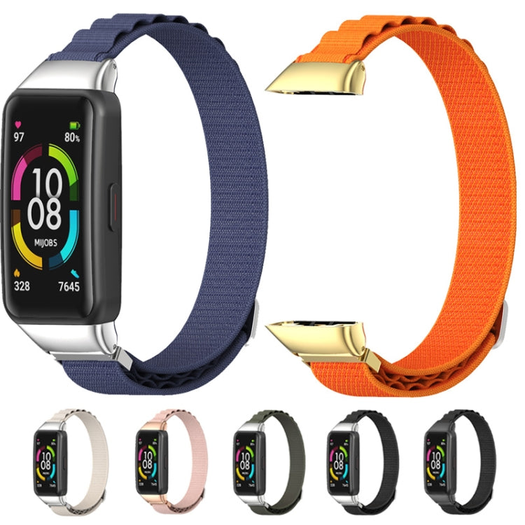 For Huawei Band 6 / Honor Band 6 / 7 MIJOBS Nylon Breathable Watch Band(Black) - Watch Bands by MIJOBS | Online Shopping South Africa | PMC TechLife | Buy Now Pay Later Mobicred