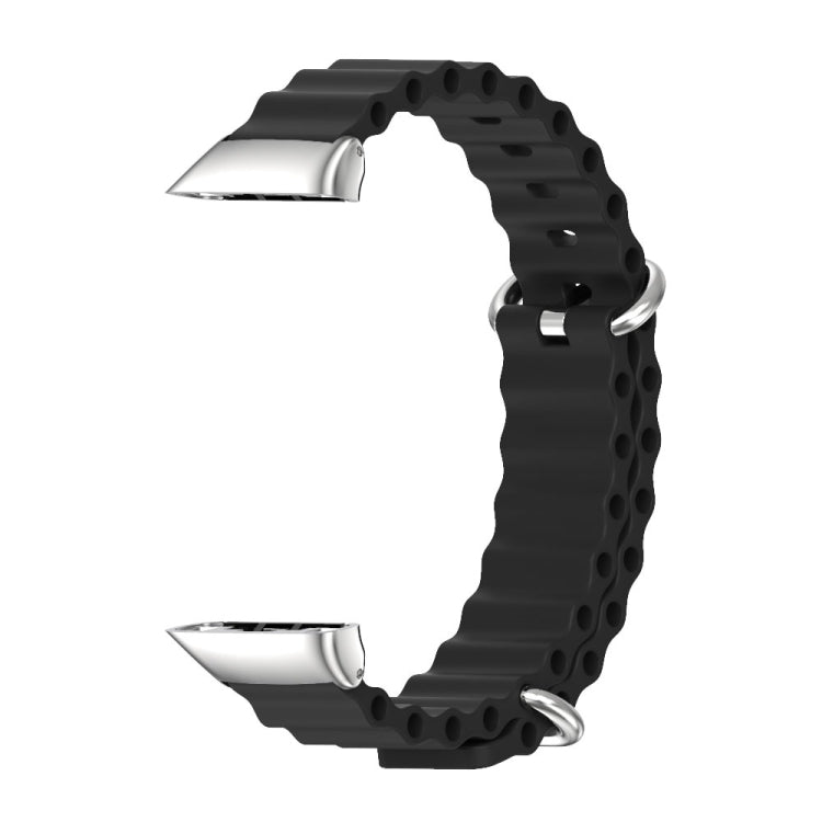 For Huawei Band 6 / Honor Band 6 / 7 MIJOBS CS Marine Silicone Breathable Watch Band(Black Silver) - Watch Bands by MIJOBS | Online Shopping South Africa | PMC TechLife | Buy Now Pay Later Mobicred