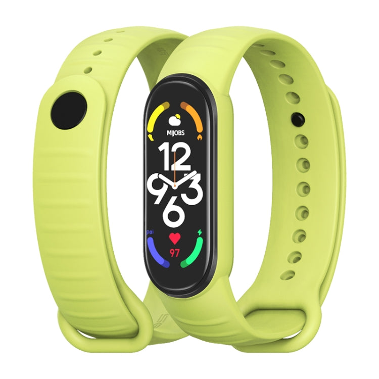 For Xiaomi Mi Band 7 / 6 / 5 MIJOBS Ripple Texture TPU Watch Band(Grass Green) - Watch Bands by MIJOBS | Online Shopping South Africa | PMC TechLife | Buy Now Pay Later Mobicred