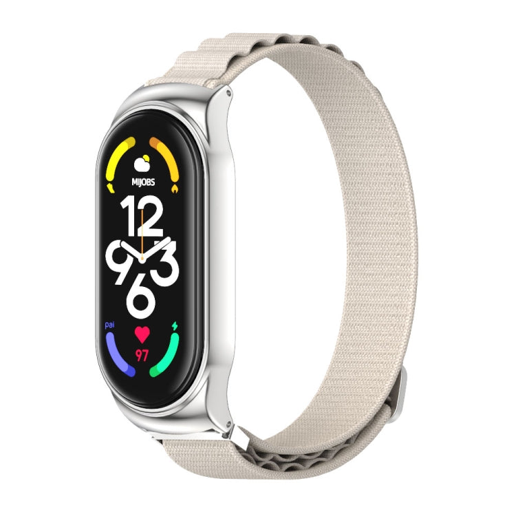 For Xiaomi Mi Band 7 / 7 NFC MIJOBS CS Nylon Breathable Watch Band(Grey Silver) - Watch Bands by MIJOBS | Online Shopping South Africa | PMC TechLife | Buy Now Pay Later Mobicred