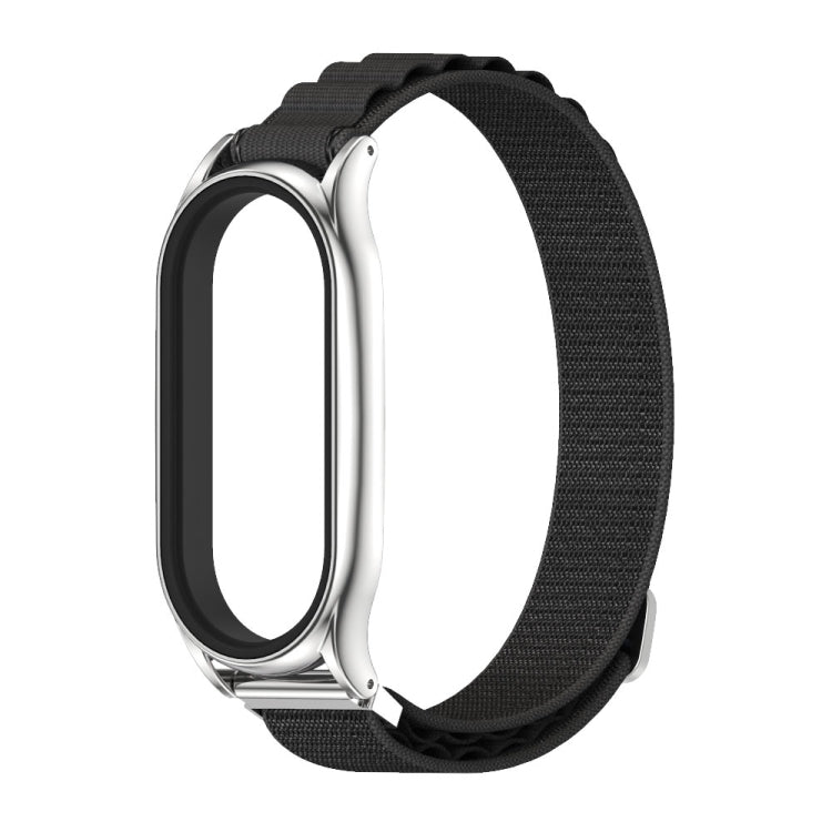 For Xiaomi Mi Band 6 / 5 / 4 / 3 MIJOBS PLUS Nylon Breathable Watch Band(Black Silver) - Watch Bands by MIJOBS | Online Shopping South Africa | PMC TechLife | Buy Now Pay Later Mobicred