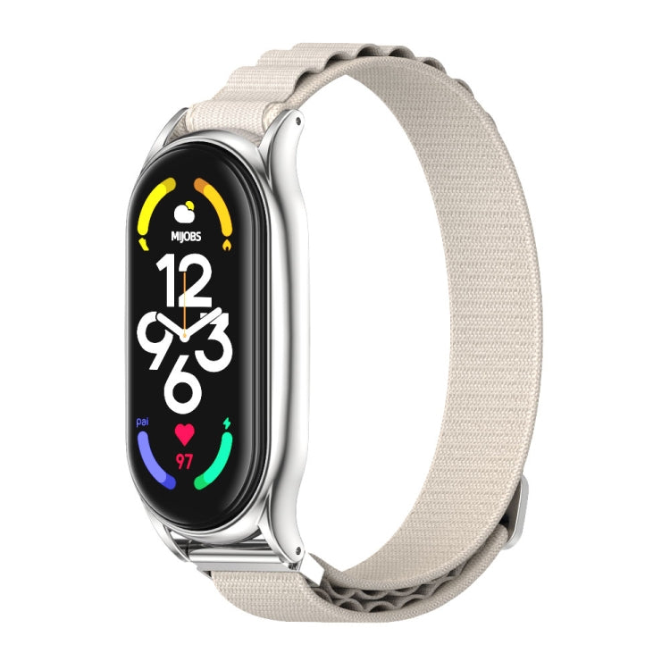 For Xiaomi Mi Band 6 / 5 / 4 / 3 MIJOBS PLUS Nylon Breathable Watch Band(Grey Silver) - Watch Bands by MIJOBS | Online Shopping South Africa | PMC TechLife | Buy Now Pay Later Mobicred