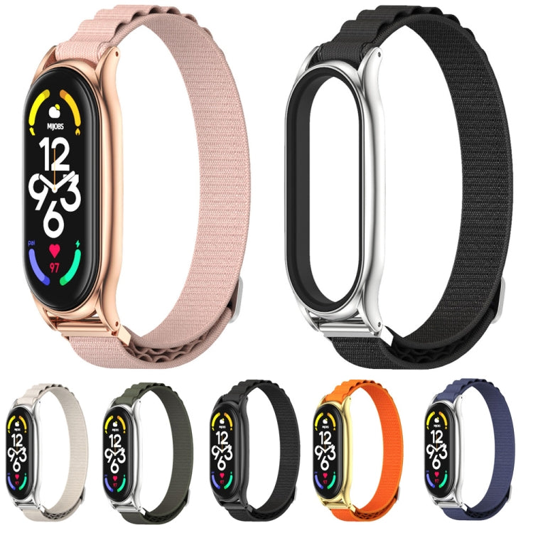 For Xiaomi Mi Band 6 / 5 / 4 / 3 MIJOBS PLUS Nylon Breathable Watch Band(Grey Silver) - Watch Bands by MIJOBS | Online Shopping South Africa | PMC TechLife | Buy Now Pay Later Mobicred