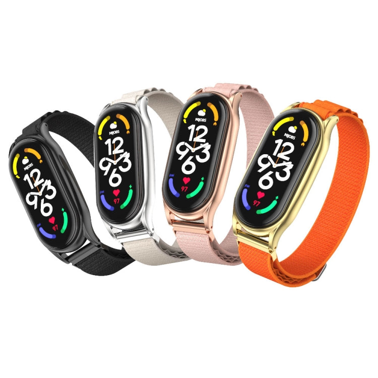 For Xiaomi Mi Band 6 / 5 / 4 / 3 MIJOBS PLUS Nylon Breathable Watch Band(Pink Rose Gold) - Watch Bands by MIJOBS | Online Shopping South Africa | PMC TechLife | Buy Now Pay Later Mobicred