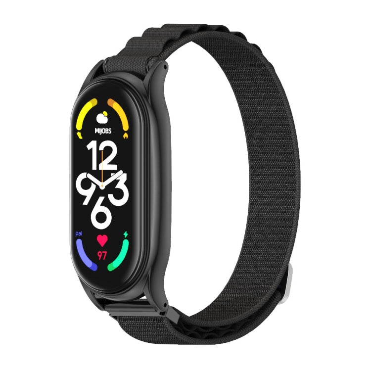 For Xiaomi Mi Band 7 / 7 NFC MIJOBS PLUS Nylon Breathable Watch Band(Black) - Watch Bands by MIJOBS | Online Shopping South Africa | PMC TechLife | Buy Now Pay Later Mobicred