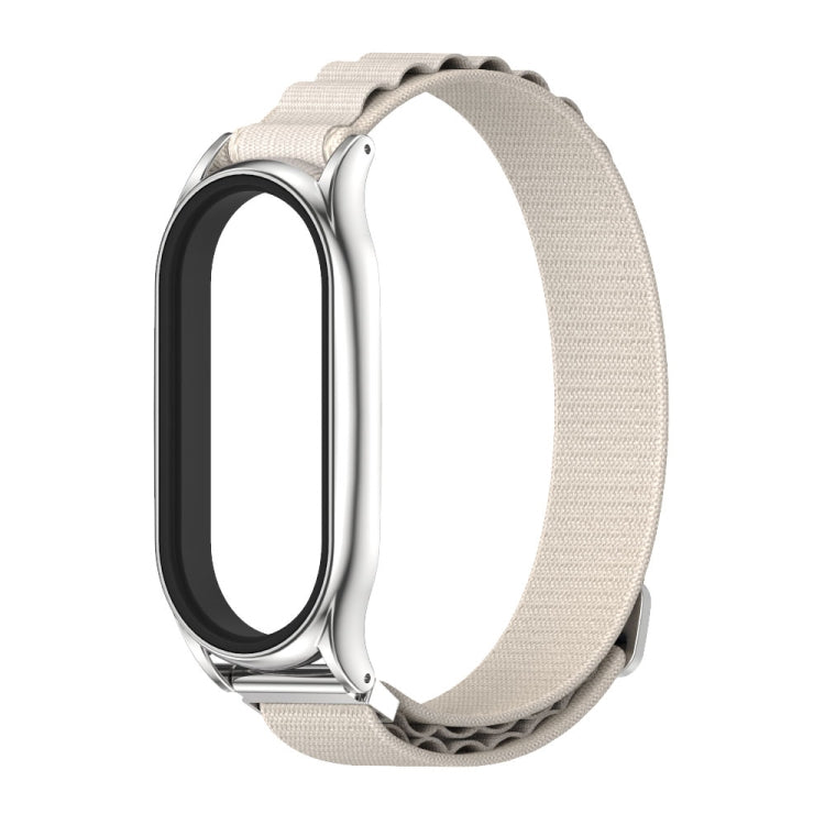 For Xiaomi Mi Band 7 / 7 NFC MIJOBS PLUS Nylon Breathable Watch Band(Grey Silver) - Watch Bands by MIJOBS | Online Shopping South Africa | PMC TechLife | Buy Now Pay Later Mobicred