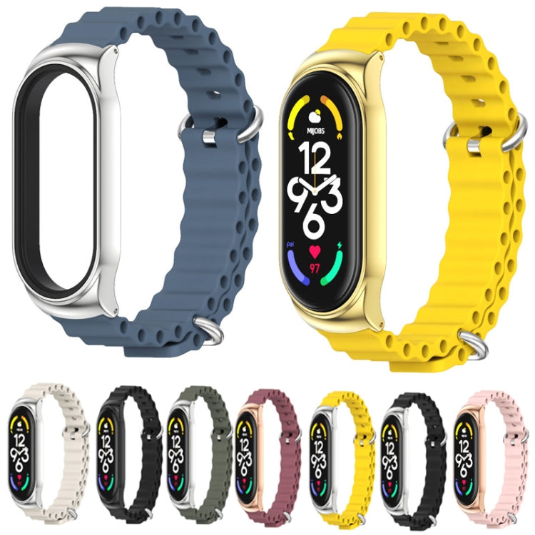 For Xiaomi Mi Band 6 / 5 / 4 / 3 MIJOBS CS Marine Silicone Breathable Watch Band(Pink Rose Gold) - Watch Bands by MIJOBS | Online Shopping South Africa | PMC TechLife | Buy Now Pay Later Mobicred