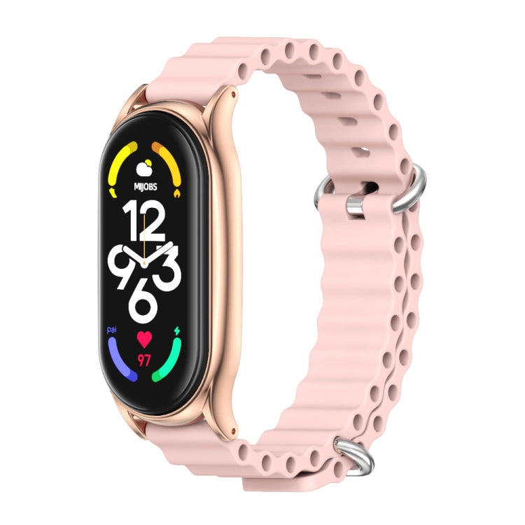 For Xiaomi Mi Band 6 / 5 / 4 / 3 MIJOBS PLUS Marine Silicone Breathable Watch Band(Pink Rose Gold) - free shipping - PMC TechLife - Order now!