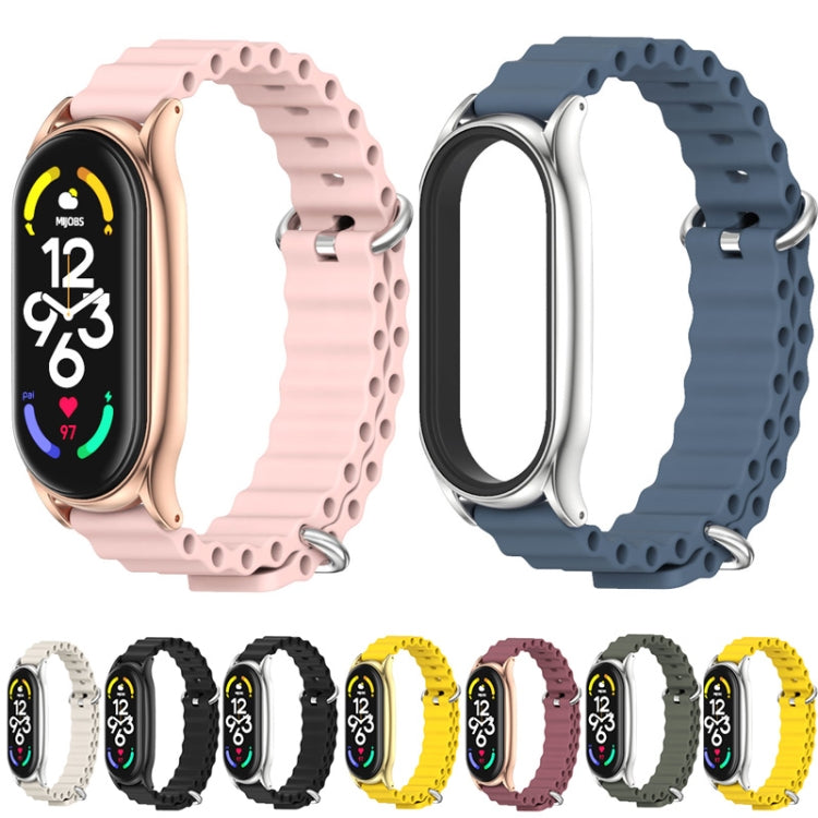 For Xiaomi Mi Band 6 / 5 / 4 / 3 MIJOBS PLUS Marine Silicone Breathable Watch Band(Pink Rose Gold) - free shipping - PMC TechLife - Order now!