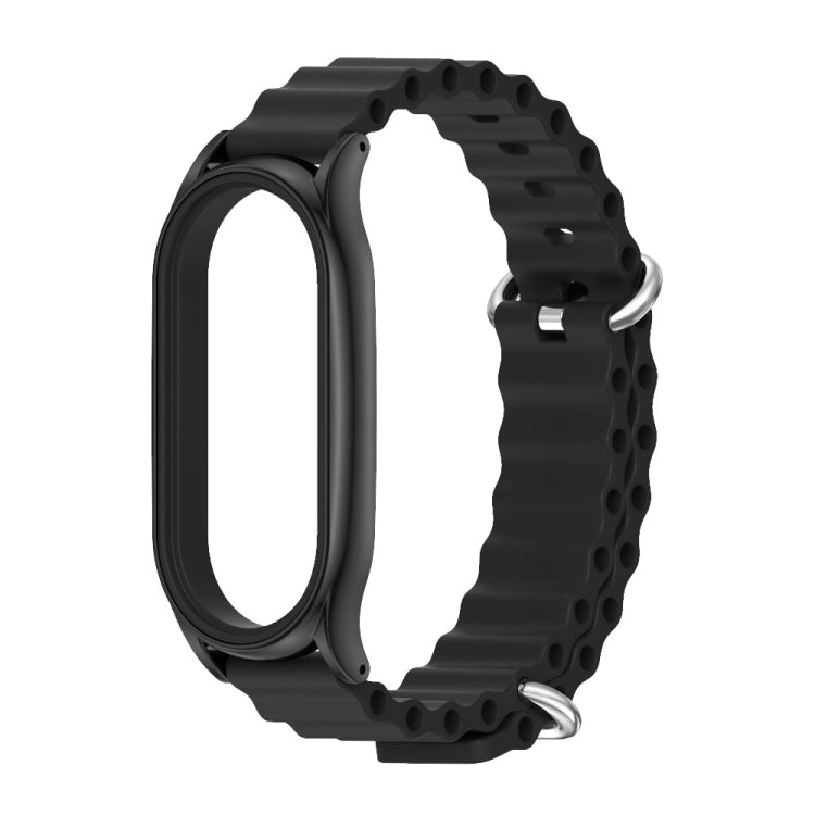 For Xiaomi Mi Band 7 / 7 NFC MIJOBS PLUS Marine Silicone Breathable Watch Band(Black) - Watch Bands by MIJOBS | Online Shopping South Africa | PMC TechLife | Buy Now Pay Later Mobicred