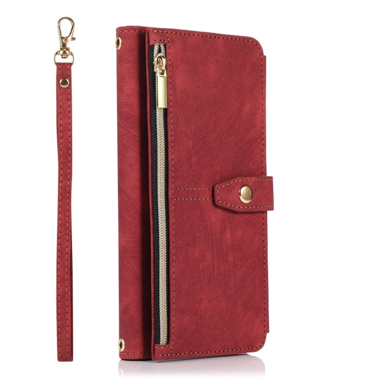 For Samsung Galaxy A52 4G / 5G Dream 9-Card Wallet Zipper Bag Leather Phone Case(Red) - Galaxy Phone Cases by PMC TechLife | Online Shopping South Africa | PMC TechLife