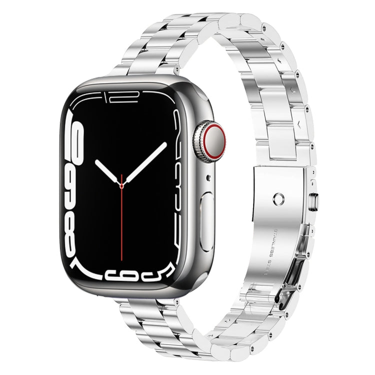 Small Waist Stainless Steel Watch Band For Apple Watch Series 9&8&7 41mm / SE 3&SE 2&6&SE&5&4 40mm / 3&2&1 38mm(Silver) - Watch Bands by PMC TechLife | Online Shopping South Africa | PMC TechLife | Buy Now Pay Later Mobicred