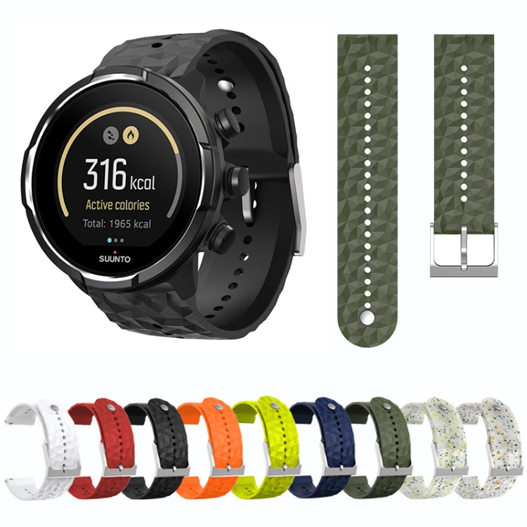 For Suunto 9 Rhombus Texture Silicone Watch Band(Black) - free shipping - PMC TechLife - Order now!
