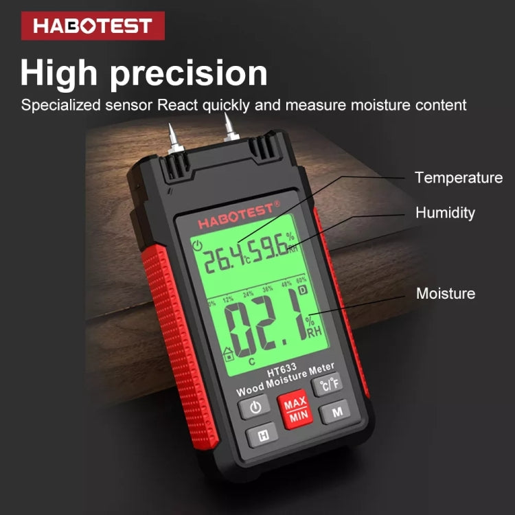 HABOTEST HT633 Portable Multifunctional Digital Display Wood Moisture Detector - PH & Moisture Meter by HABOTEST | Online Shopping South Africa | PMC TechLife | Buy Now Pay Later Mobicred