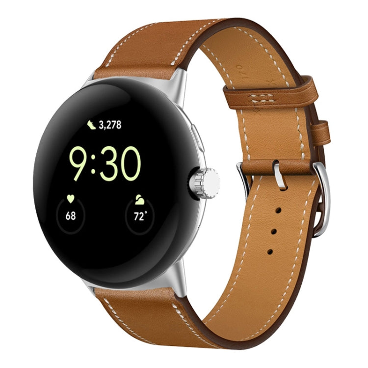 For Google Pixel Watch Genuine Leather Watch Band(Brown) - free shipping - PMC TechLife - Order now!