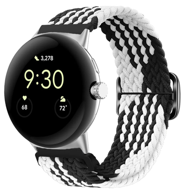 For Google Pixel Watch Buckle Nylon Braided Watch Band(Black White) - free shipping - PMC TechLife - Order now!