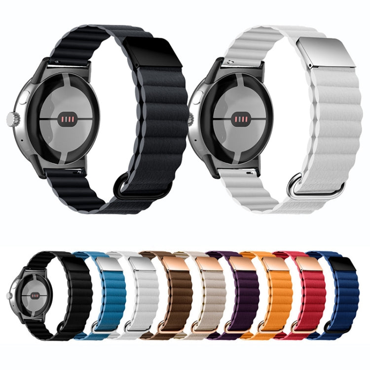 For Google Pixel Watch Reverse Buckle Magnetic Genuine Leather Watch Band(Ing Grass) - free shipping - PMC TechLife - Order now!