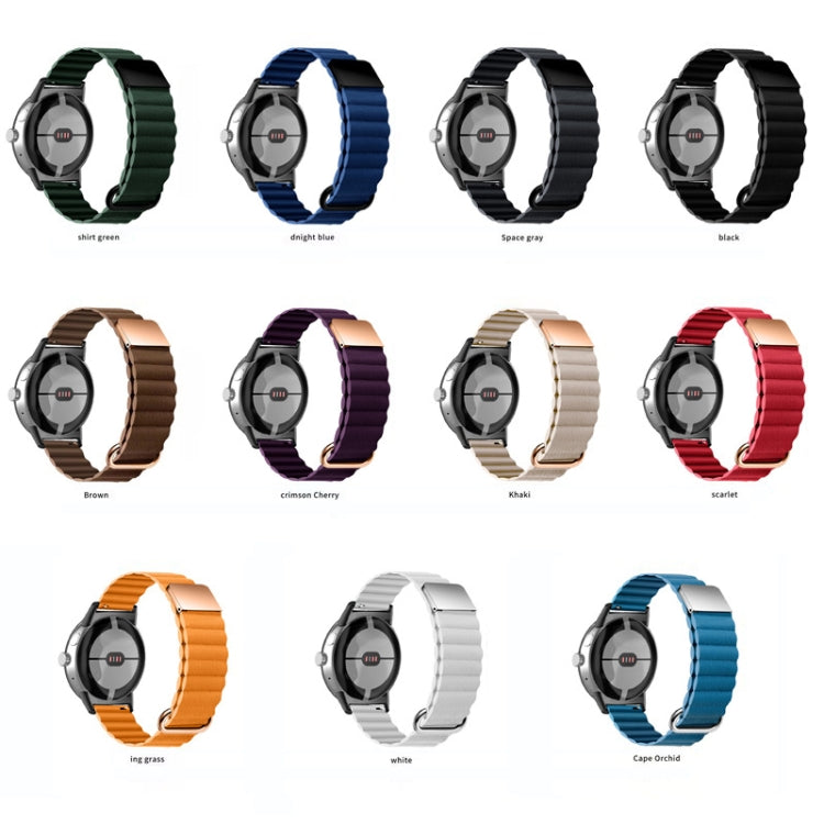 For Google Pixel Watch Reverse Buckle Magnetic Genuine Leather Watch Band(Black) - free shipping - PMC TechLife - Order now!