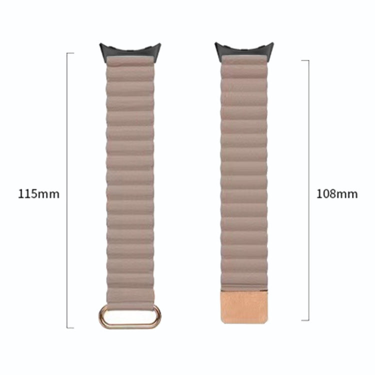 For Google Pixel Watch Reverse Buckle Magnetic Genuine Leather Watch Band(Grey) - free shipping - PMC TechLife - Order now!