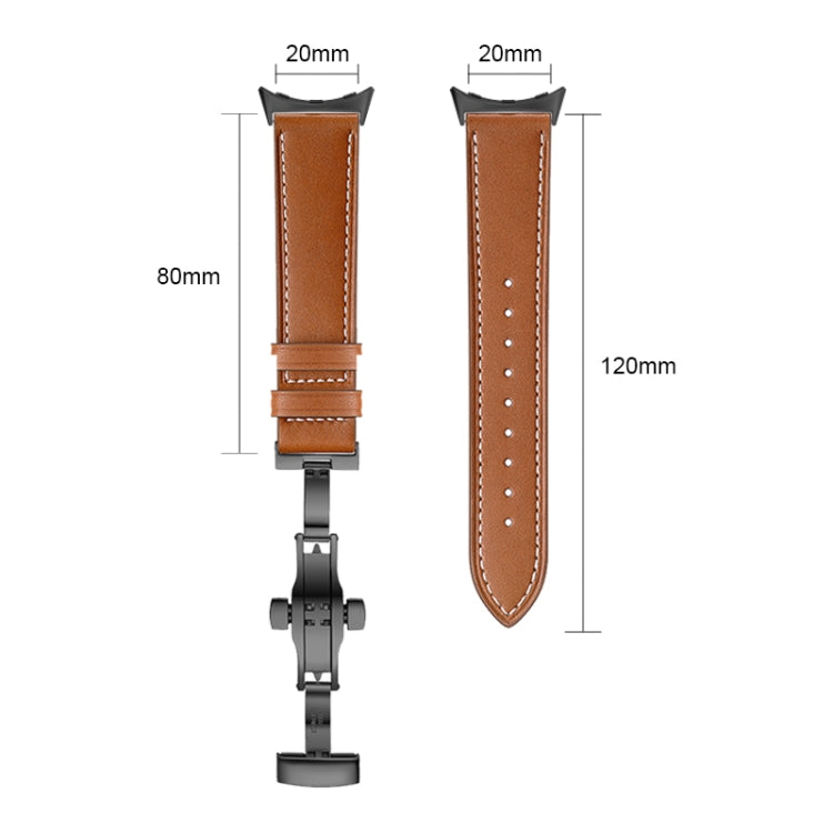 For Google Pixel Watch Butterfly Buckle Genuine Leather Watch Band(Rose Gold White) - free shipping - PMC TechLife - Order now!