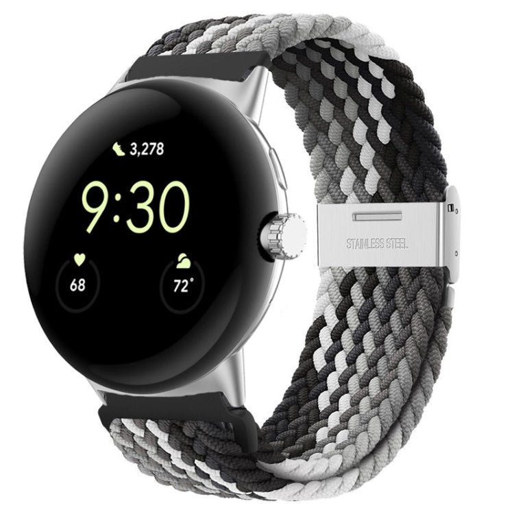 For Google Pixel Watch Metal Buckle Nylon Watch Band(Black Grey) - free shipping - PMC TechLife - Order now!