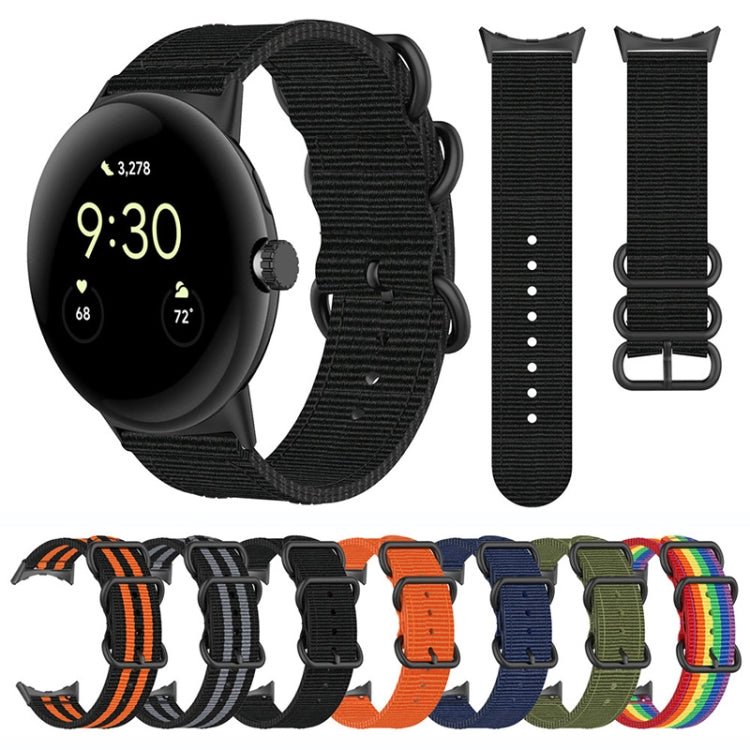 For Google Pixel Watch Three-ring Black Buckle Nylon Watch Band(Orange) - free shipping - PMC TechLife - Order now!