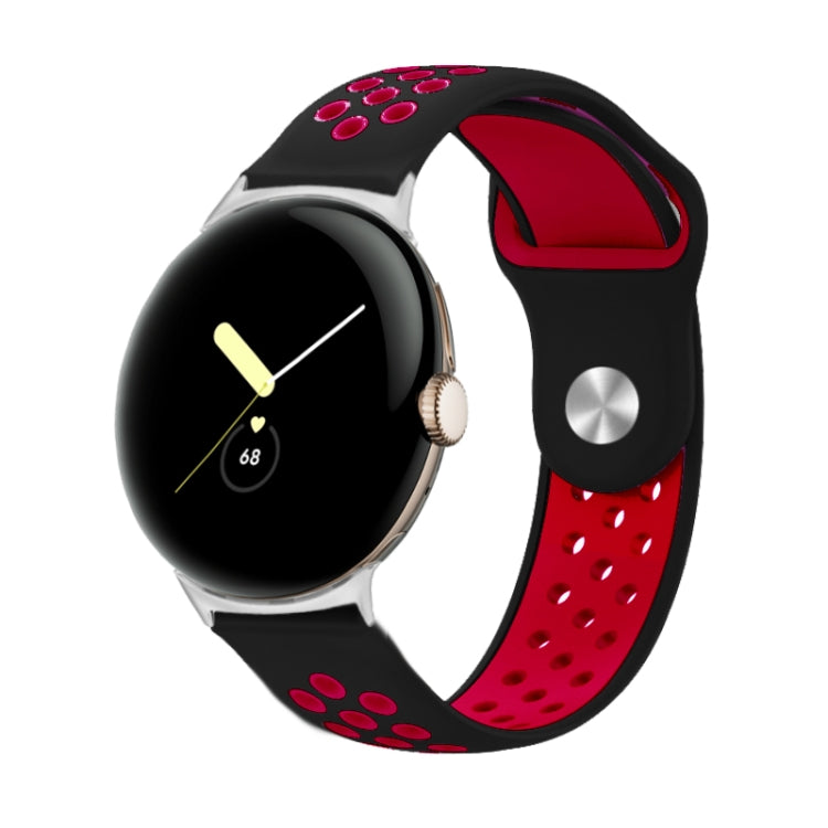 For Google Pixel Watch Two-color Reverse Buckle Silicone Watch Band(Black Red) - free shipping - PMC TechLife - Order now!