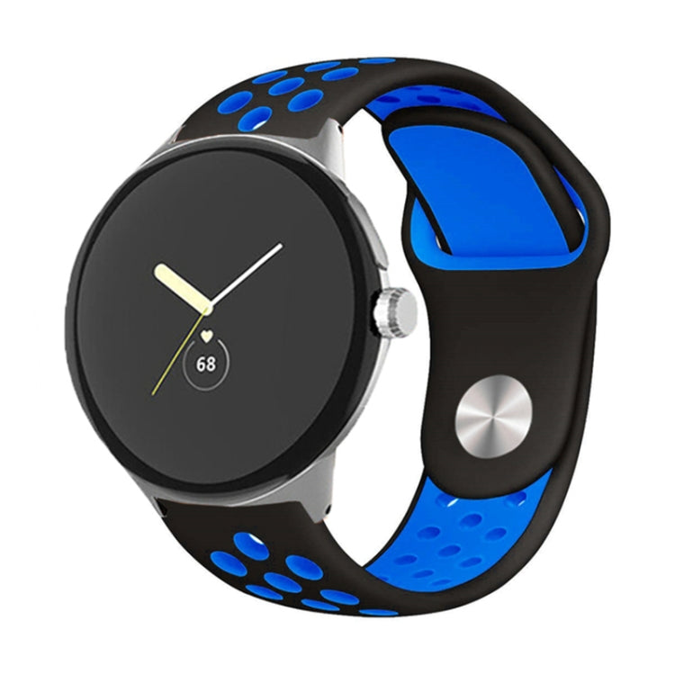 For Google Pixel Watch Two-color Reverse Buckle Silicone Watch Band(Black Blue) - free shipping - PMC TechLife - Order now!