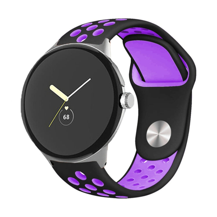 For Google Pixel Watch Two-color Reverse Buckle Silicone Watch Band(Black Purple) - free shipping - PMC TechLife - Order now!