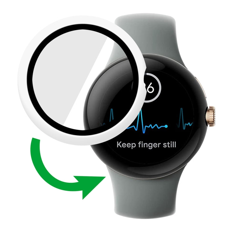 For Google Pixel Watch Frosted PC Frame Tempered Film Integrated Watch Protective Case(White) - free shipping - PMC TechLife - Order now!