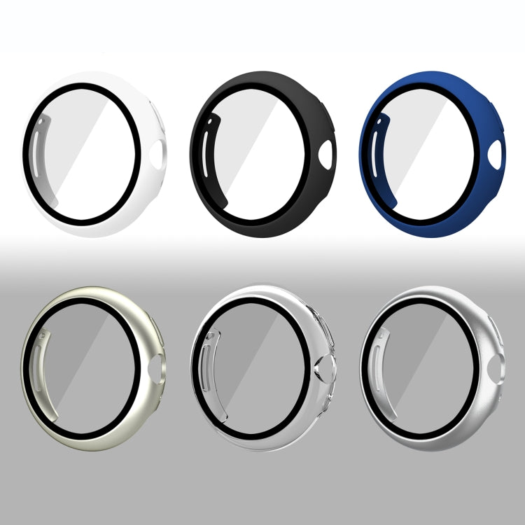 For Google Pixel Watch Frosted PC Frame Tempered Film Integrated Watch Protective Case(White) - free shipping - PMC TechLife - Order now!