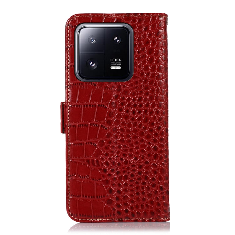 For Xiaomi 13 Pro Crocodile Top Layer Cowhide Leather Phone Case(Red) - 13 Pro Cases by PMC TechLife | Online Shopping South Africa | PMC TechLife