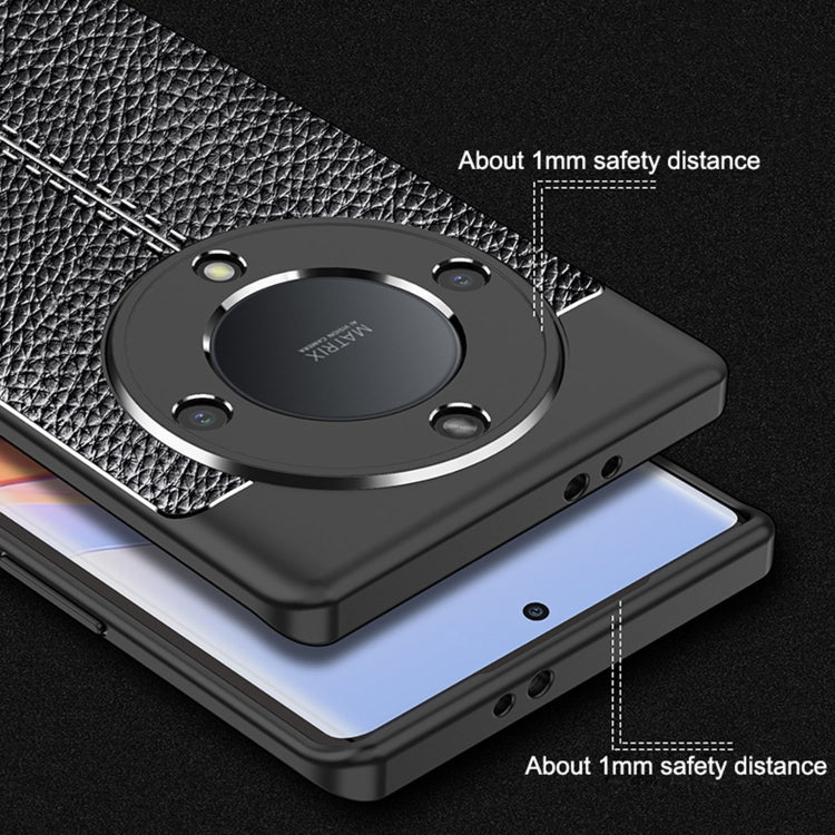 For Honor X9a Litchi Texture Shockproof TPU Phone Case(Blue) - Honor Cases by PMC TechLife | Online Shopping South Africa | PMC TechLife | Buy Now Pay Later Mobicred