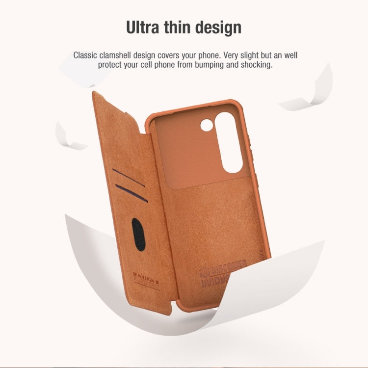 For Samsung Galaxy S23+ 5G NILLKIN QIN Series Pro Sliding Camera Cover Design Leather Phone Case(Black) - Galaxy S23+ 5G Cases by NILLKIN | Online Shopping South Africa | PMC TechLife | Buy Now Pay Later Mobicred