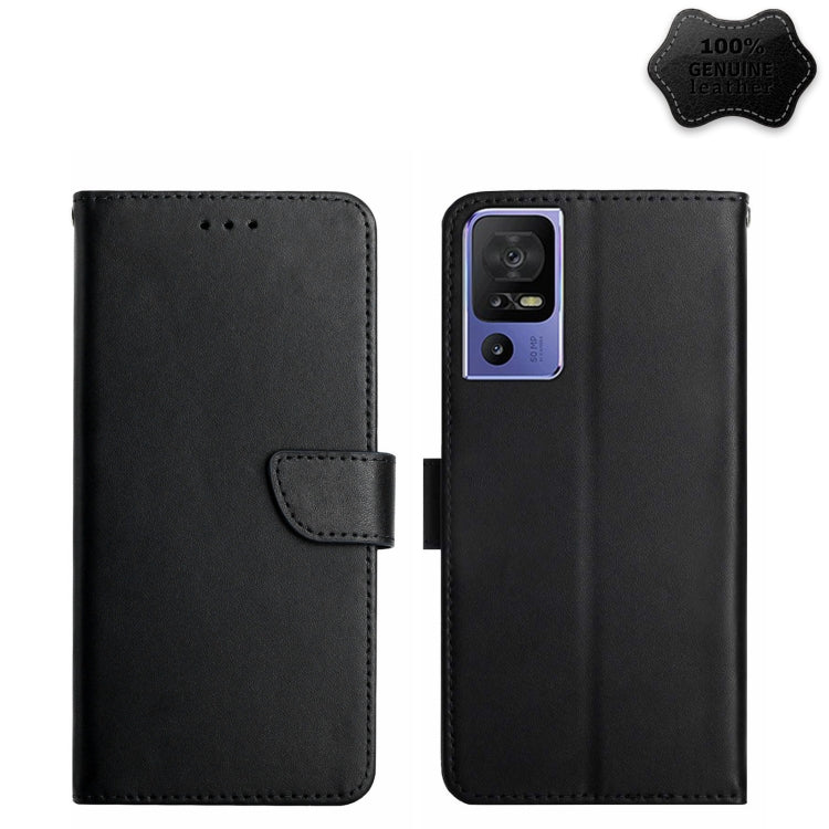 For TCL 40 SE Genuine Leather Fingerprint-proof Flip Phone Case(Black) - free shipping - PMC TechLife - Order now!