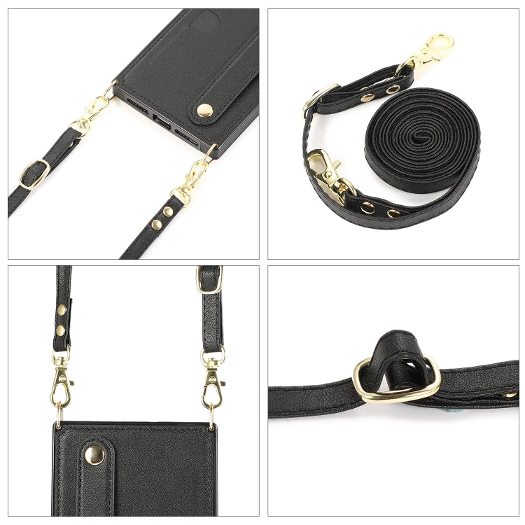 For Samsung Galaxy S23 Ultra 5G Cross-body Wristband Holder Square Phone Case(Black) - Galaxy S23 Ultra 5G Cases by PMC TechLife | Online Shopping South Africa | PMC TechLife | Buy Now Pay Later Mobicred