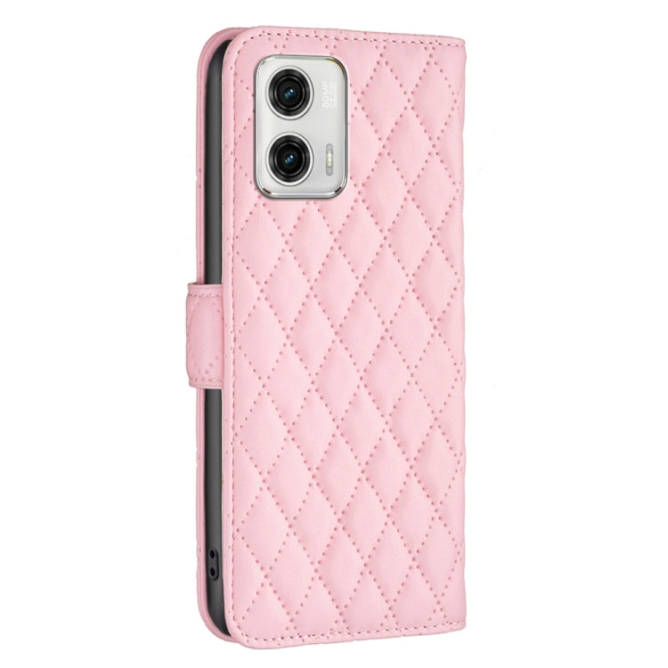 For Motorola Moto G73 5G Diamond Lattice Wallet Leather Flip Phone Case(Pink) - free shipping - PMC TechLife - Order now!