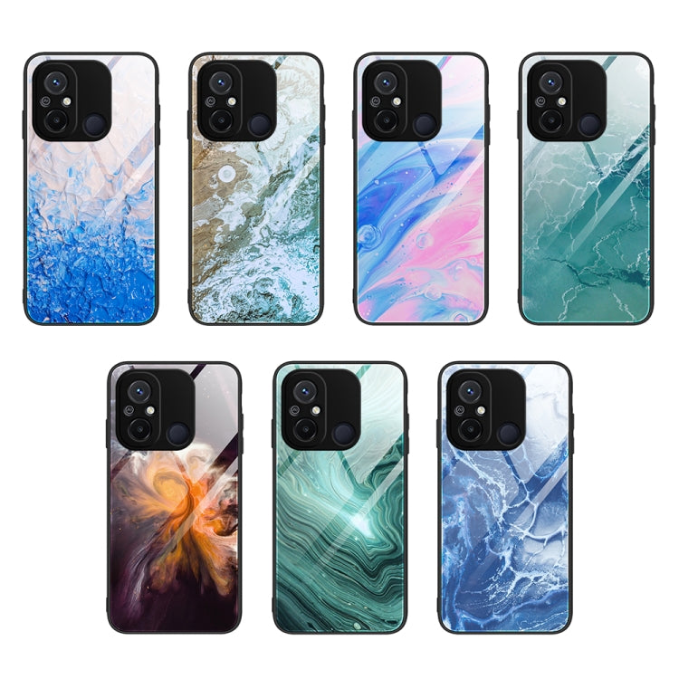 For Xiaomi Redmi 12C Marble Pattern Glass Phone Case(Water Waves) - free shipping - PMC TechLife - Order now!