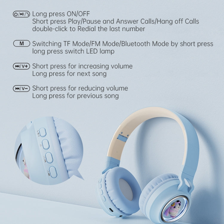 Q1 Headphones Monster Kids Over-Ear Bluetooth Earphones(Blue) - Headset & Headphone by PMC TechLife | Online Shopping South Africa | PMC TechLife