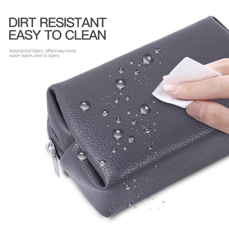 Leather Power Pack Charger Data Cable Mouse Digital Storage Bag(Black) - Digital Storage Bag by PMC TechLife | Online Shopping South Africa | PMC TechLife