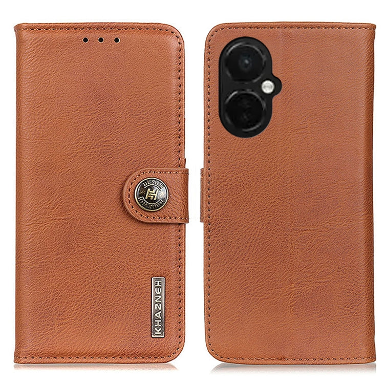 For OnePlus Nord CE 3 Lite KHAZNEH Cowhide Texture Flip Leather Phone Case(Brown) - free shipping - PMC TechLife - Order now!