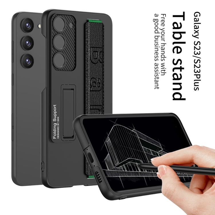 For Samsung Galaxy S23 5G GKK Ultra-thin Wristband Shockproof Phone Case with Holder(Green) - free shipping - PMC TechLife - Order now!