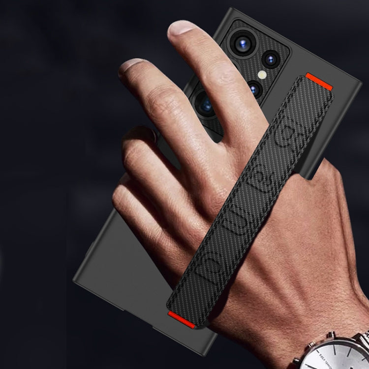 For Samsung Galaxy S23 Ultra 5G GKK Ultra-thin Wristband Shockproof Phone Case with Holder(Carbon Fibre) - free shipping - PMC TechLife - Order now!