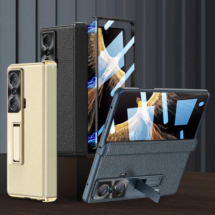 For Honor Magic VS GKK Magnetic Hinge Flip Leather Phone Case with Holder(Green) - Honor Cases by GKK | Online Shopping South Africa | PMC TechLife | Buy Now Pay Later Mobicred
