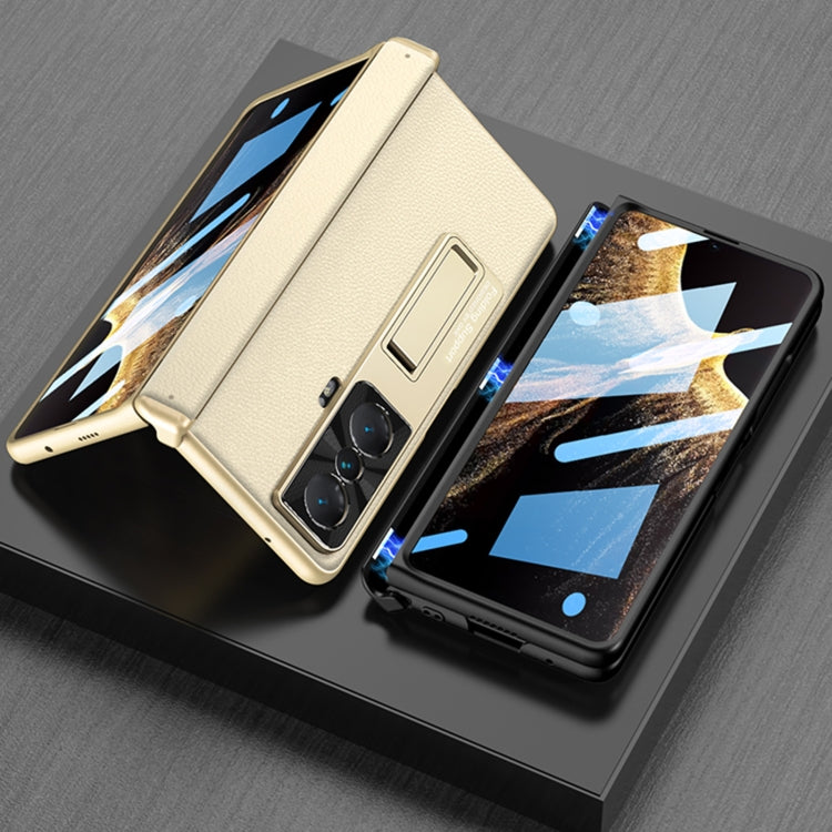 For Honor Magic VS GKK Magnetic Hinge Flip Leather Phone Case with Holder(Black) - Honor Cases by GKK | Online Shopping South Africa | PMC TechLife | Buy Now Pay Later Mobicred